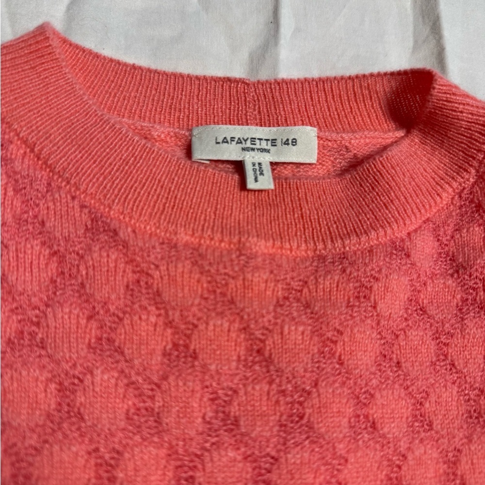 Lafayette 148 New York Womens Coral Fitted Cashmere Blend Sweater Size Small - Picture 3 of 7